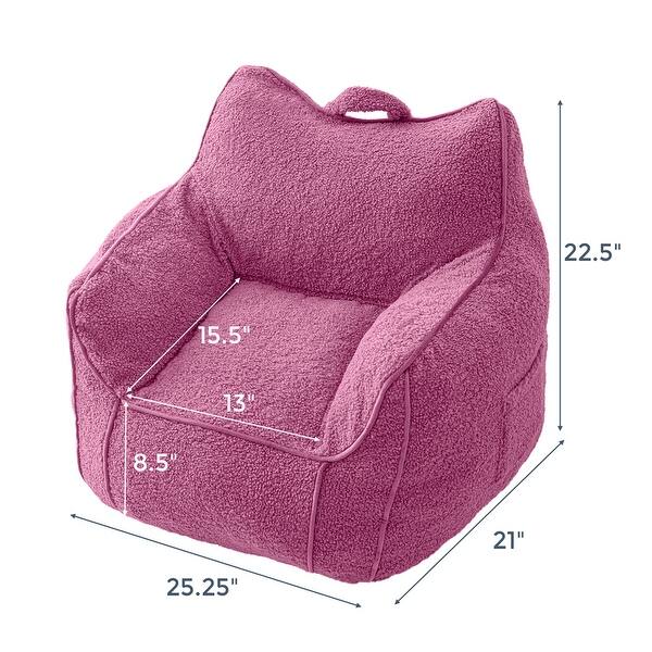 dimension image slide 6 of 12, Children's Bean Bag Chair,Corduroy Bean Bag Sofa with Armrests