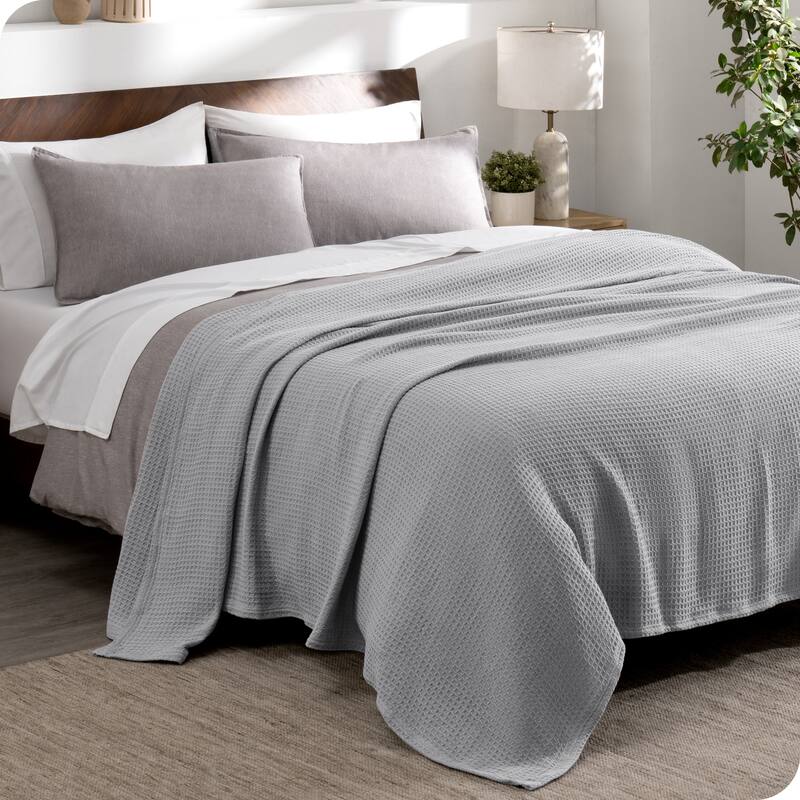 Bare Home Cotton Waffle Bed Blanket