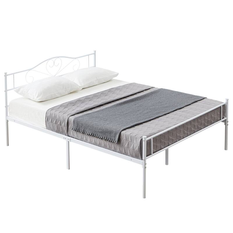 Victoria Metal Platform Bed Frames with Headboard
