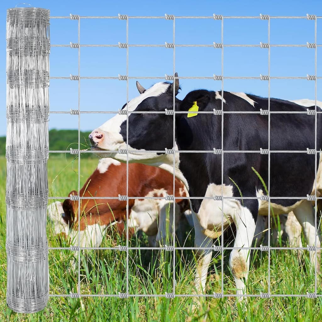 4FT X 328FT X 0.59IN Heavy Duty Galvanized Wire Fence for Garden & Yard - 4FT X 328FT X 0.59IN