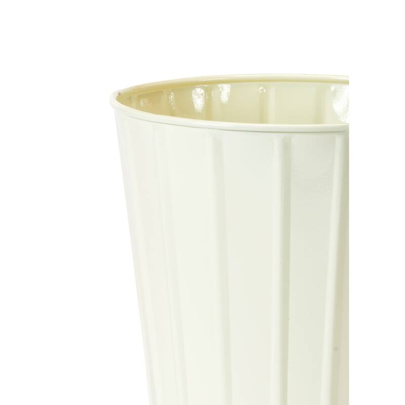 7.5" Spring Cream Metal Galvanized Planter Pail, Set of 3