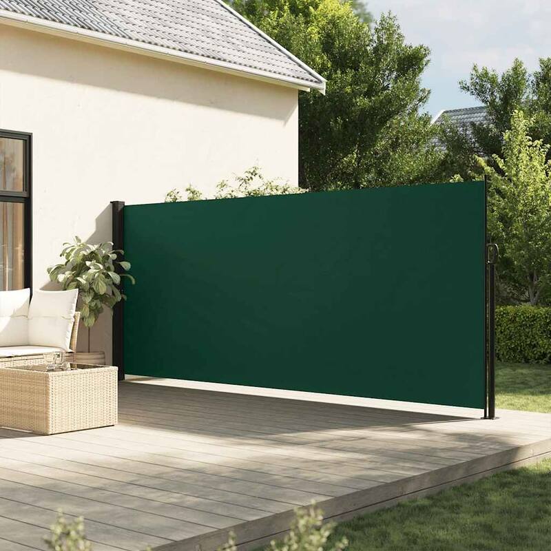 vidaXL Retractable Side Awning Patio Sun Shade Freestanding Privacy Screen - Dark green (1)