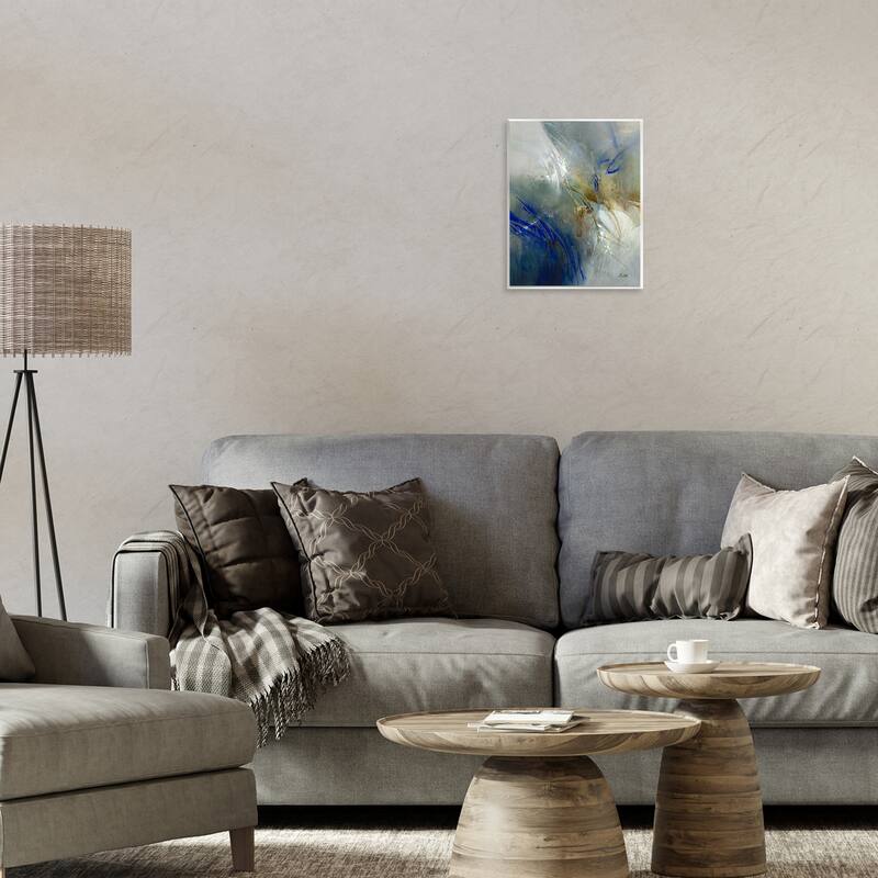 Stupell Blue & Neutrals Distortion Wall Plaque Art Design By K. Nari