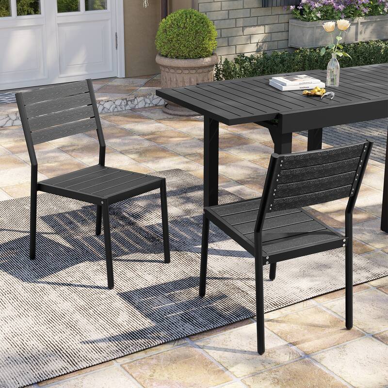 Pellebant Outdoor Patio Aluminum Stackable Dining Chairs - 19.4in D x 15.7in W x 33.9in H