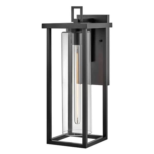 slide 2 of 5, Lark 81425 Mateo 24" Tall Outdoor Wall Sconce with Clear Glass Shade Black