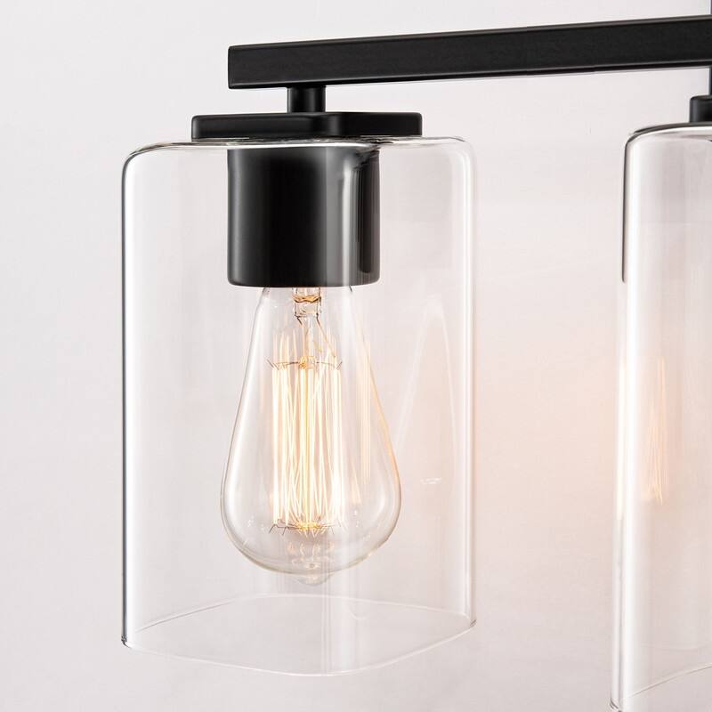 KAWOTI 3 Light Bathroom Vanity Light with Rectangular Glass Shade