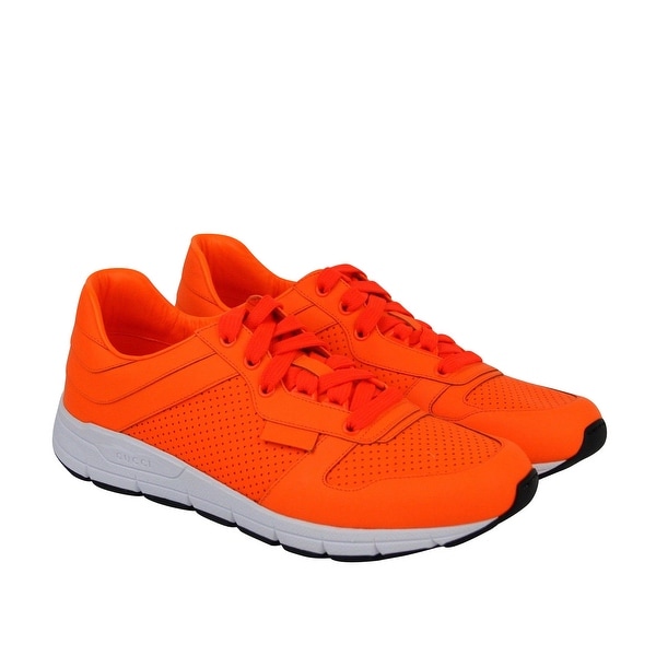 Running Neon Orange Leather Lace up 