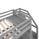 preview thumbnail 14 of 13, Twin Over Twin&Twin Triple Bunk Bed With Drawers,Shelves