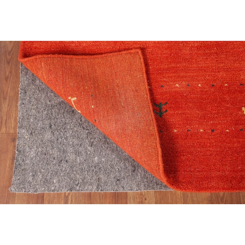Hand Knotted Oriental 100% Wool Carpet Tribal Tribal Oranges & Rust Gabbeh Area Rug - 9' 9'' X 6' 10''