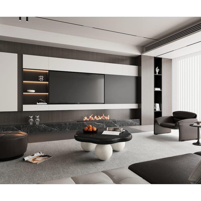 35" Cloud Shaped Modern Minimalist Coffee Table with Spherical Legs