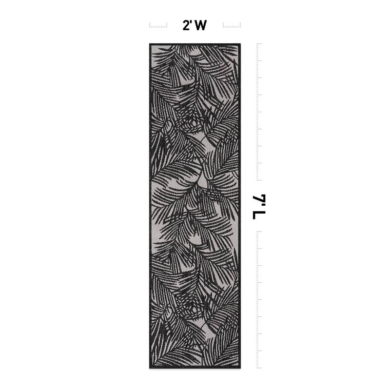 World Rug Gallery Contemporary Palm Leaf Textured Flat Weave Indoor/Outdoor Area Rug