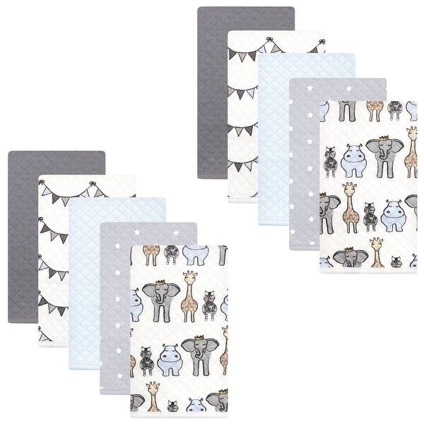 slide 1 of 1, Hudson Baby Infant Boy Quilted Burp Cloths, Royal Safari, One Size - Royal Safari - One Size One Size - Royal Safari