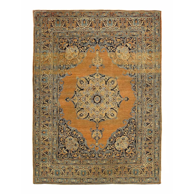 Rust Persian Antique Tabriz Hajijalili 4'7'' X 6'2'' - 4'7'' X 6'2''