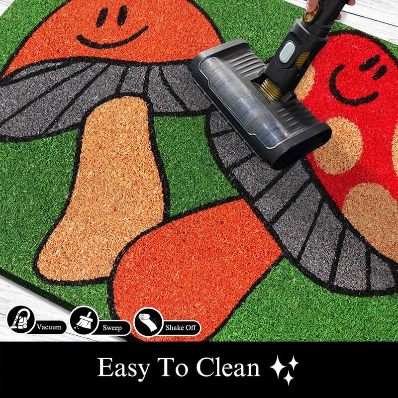 A1HC Natural Coco Coir Door Mat with Heavy Duty Non-Slip PVC Backing - 18" x 30" - Easy to Clean