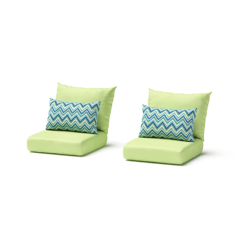 Deco 2 Piece Sunbrella Outdoor Patio Club Chairs - 30"W x 33"D x 32"H