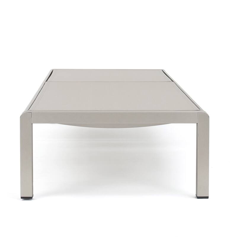 Cape Coral Mesh and Aluminum 3-piece Chaise Lounge with End Table Set by Christopher Knight Home