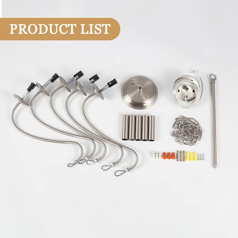 5-Light Rustic Farmhouse Candle Chandelier for Bedroom, Kitchen, Living Room and Foyer