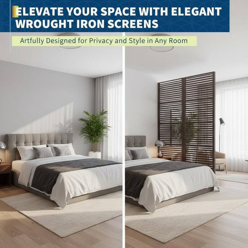 70" H Decorative Metal Garden Fences, Rust-Proof Scroll Design