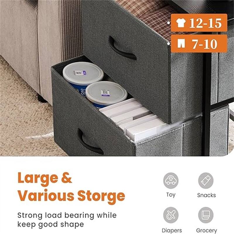 Nightstand with Removable Fabric Bins