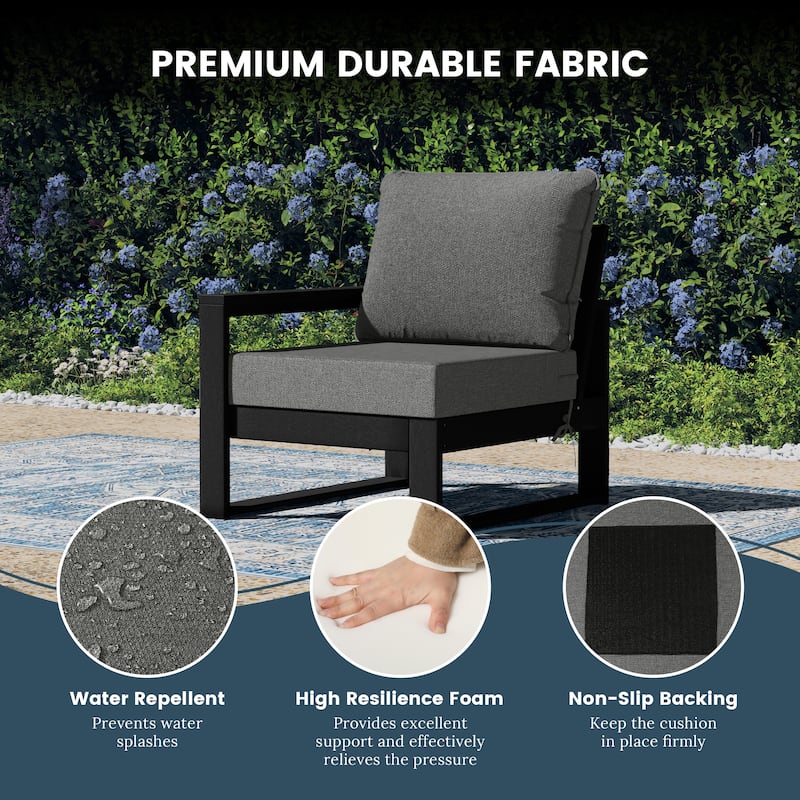 Endless Outdoor Patio Sofa with Black Frame