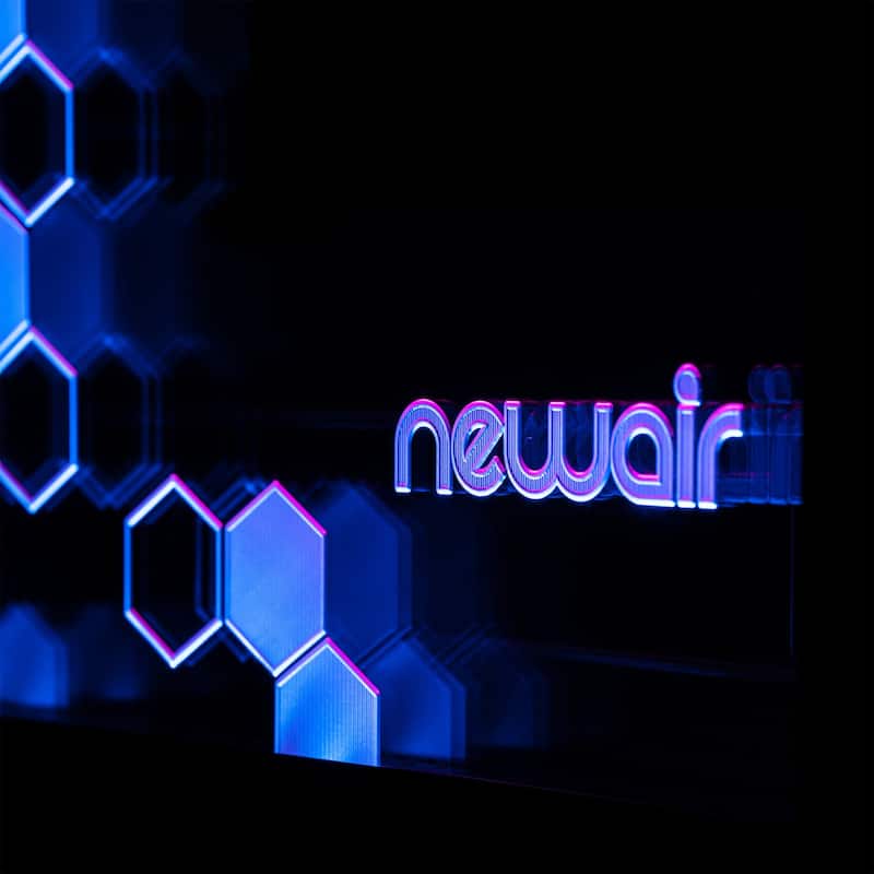 Newair Prismatic Series 85 Can Beverage Refrigerator with RGB HexaColor LED Lights, Mini Fridge for Gaming with Remote Control