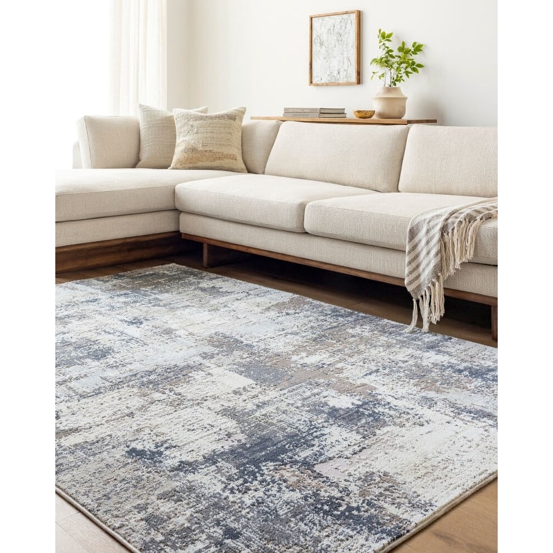 Livabliss Nesta Modern Area Rug - 7'10" x 10' - Grey/White