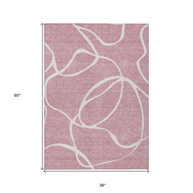 HomeRoots Abstract Transitional Rectangle Outdoor Rug