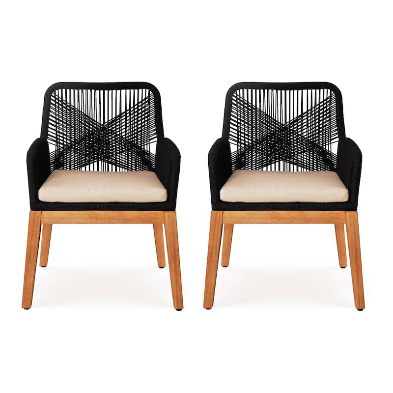 Buy 2 Ottawa Rope Patio Chairs Acacia Wood Frame
