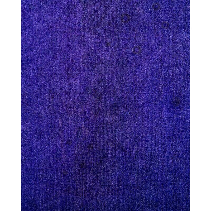 Overton Hand Knotted Wool Vintage Inspired Modern Contemporary Overdyed Purple Runner Rug - 2' 8" x 18' 0"