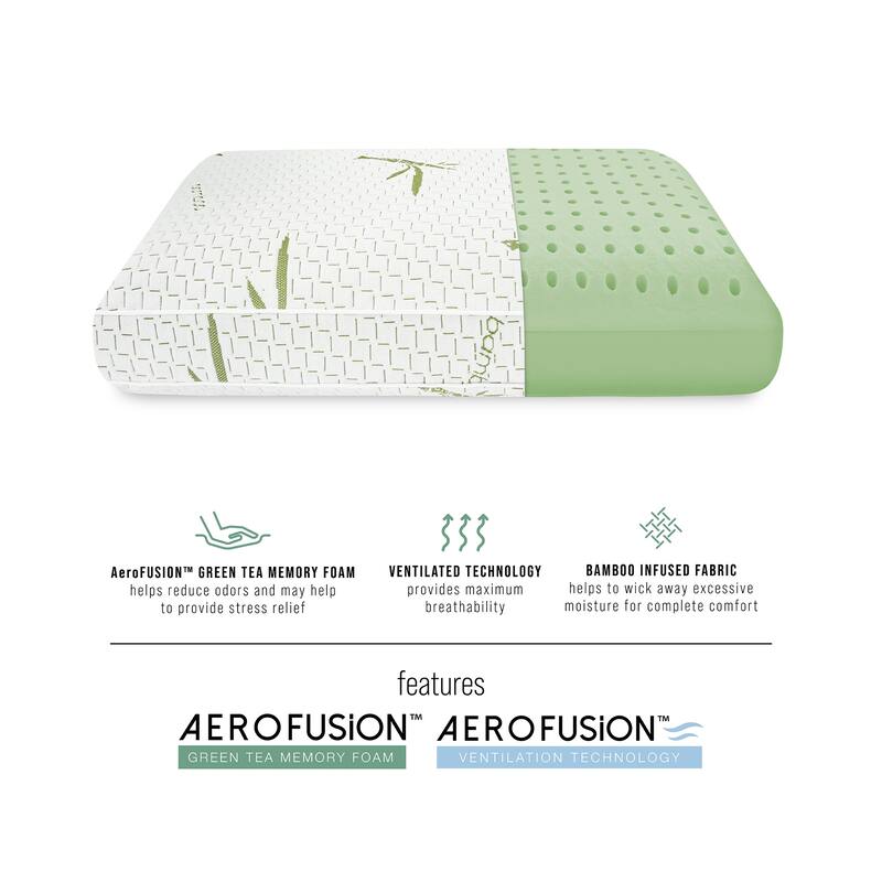 Bodipedic Green Tea Infused Memory Foam Bed Pillow