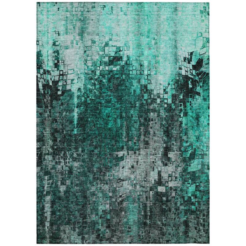 HomeRoots Abstract Transitional Rectangle Outdoor Rug