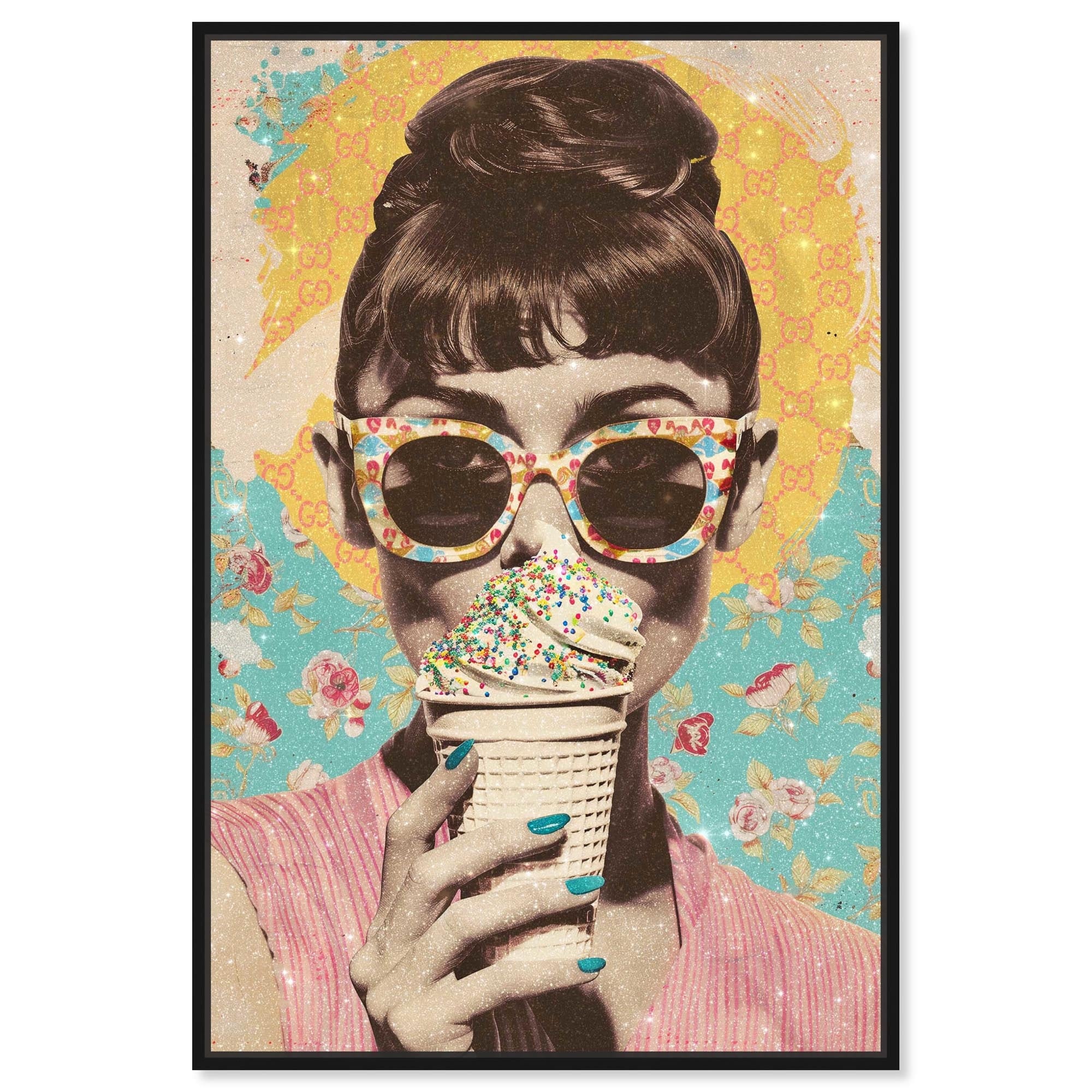 Ice Cream Star Canvas Pink Pop Wall Art by Art Remedy