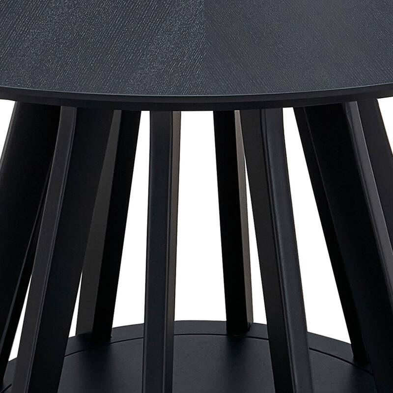 47.24 Inch Round Dining Table for 4, Space-Saving Wooden Kitchen Table - Modern Design with Sturdy Pedestal Base