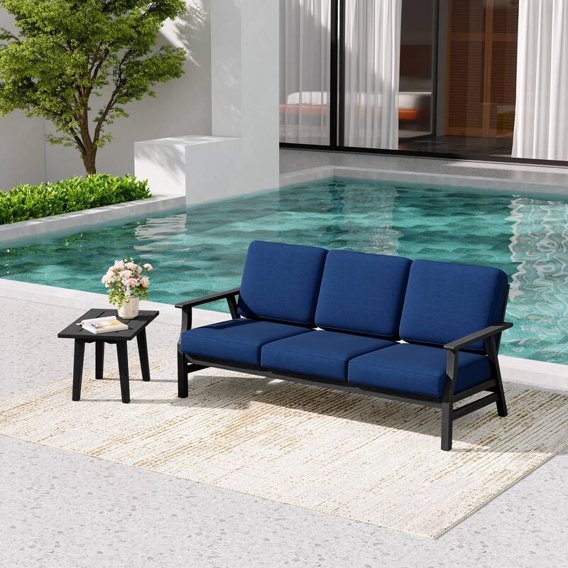 2-Piece Teak Outdoor Sofa Set with Table