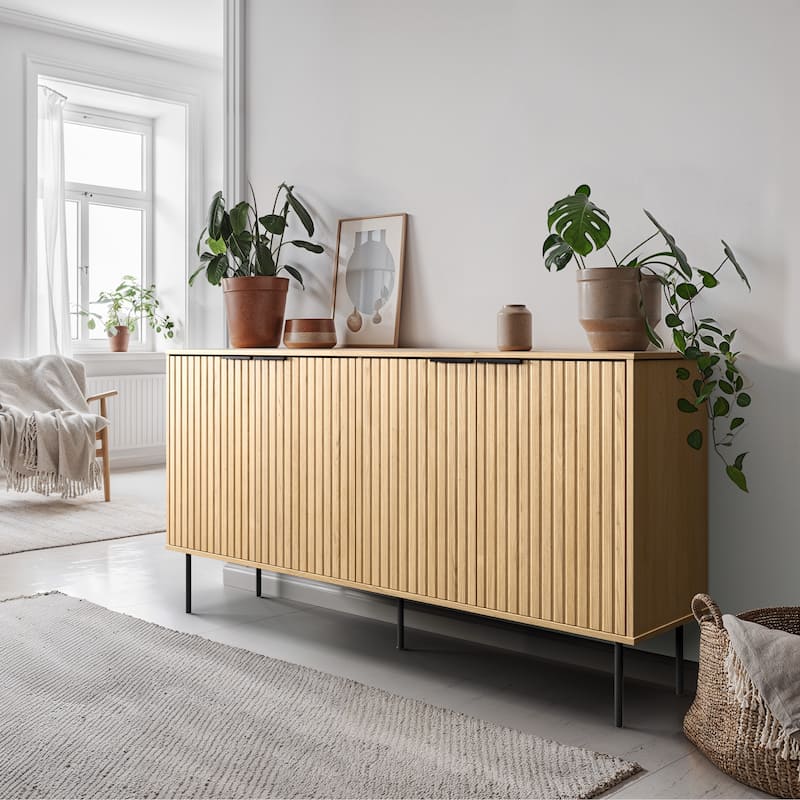 Alexander Fluted Sideboard Cabinet Buffet - 62"