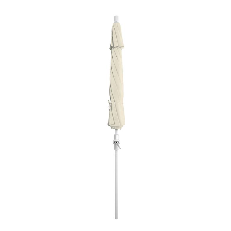 California Umbrella 9' Rd. Aluminum/Fiberglass Rib Patio Umb, Deluxe Crank Lift/Collar Tilt, White Finish, Pacifica Fabric