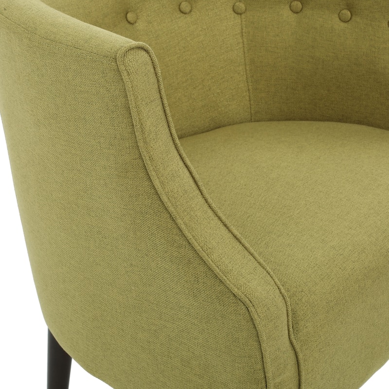 Modern 28.75" Upholstered Button Tufted Club Chair with Rubber Wood Legs for Living Room