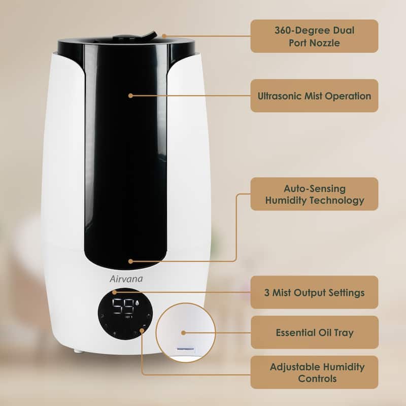 Airvana AV200HUM Aspire 2.25 Gallon Top Fill Digital Humidifier