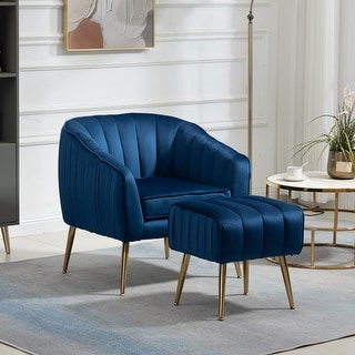 Navy blue scallop online chair