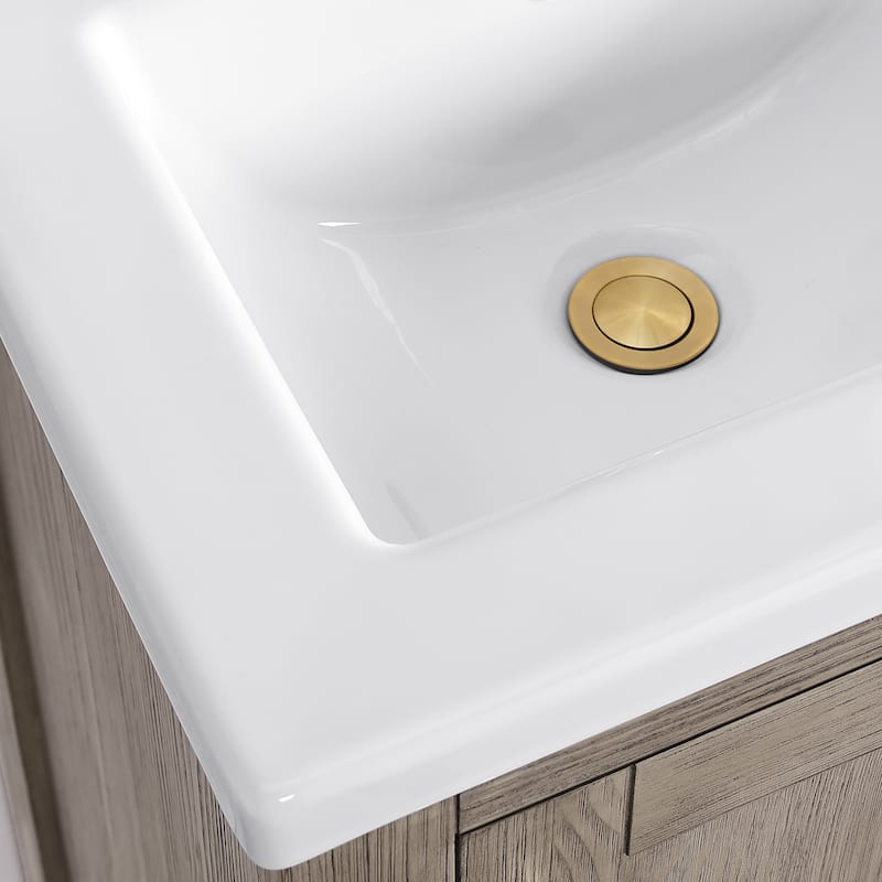 Gela Single Bath Vanity with Ceramic Basin Top and Mirror