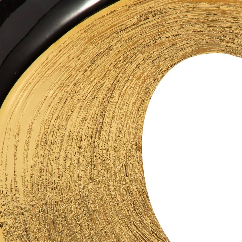 Modern Ceramic Textured Oval Cut-Out Vase - Home Decor - 13"