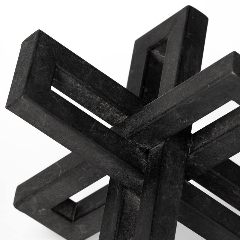 HomeRoots Set Of Three Black Metal Decorative Jacks - 4' X '4' X '4