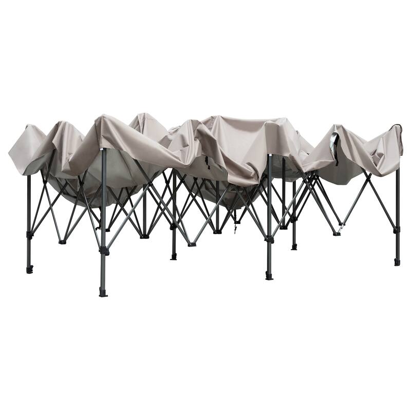 10x20ft Adjustable Height Pop Up Canopy Tent with 6 Sidewalls, UV and Waterproof Protection & Roller Bag