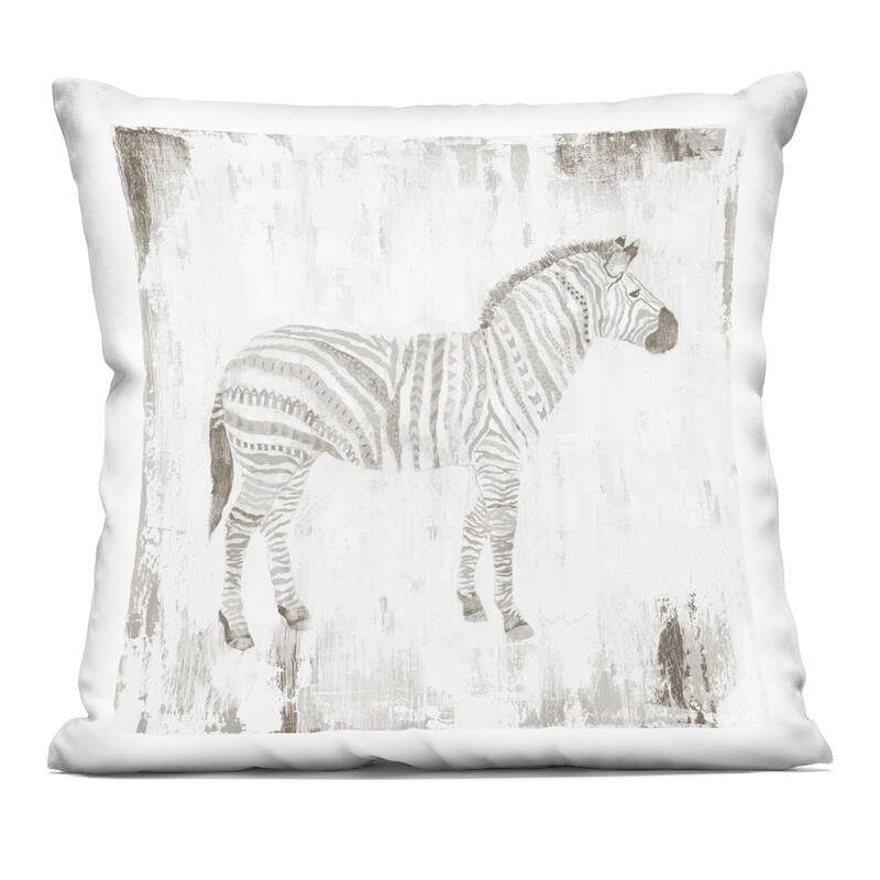Stupell Boho Striped Zebra Decorative Printed Throw Pillow Design by Janet Tava - Accent - Polyester - Grey - Single