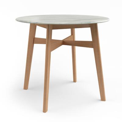 Simon 36" Round Faux Marble Round Dining Table
