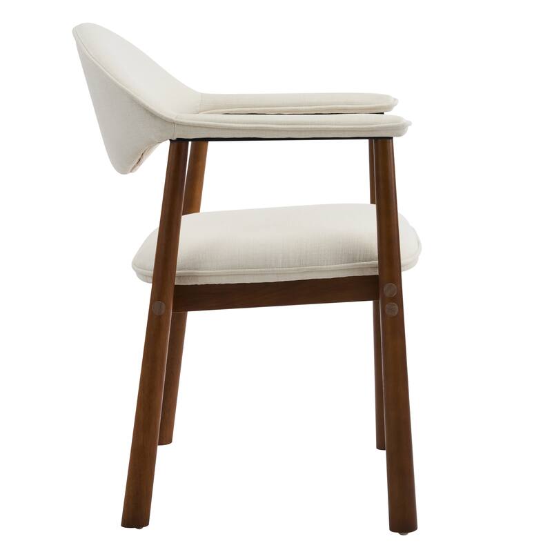 Christopher Knight Home - Modern Upholstered Rubber Wood Dining Chairs with Ergonomic Curved Back