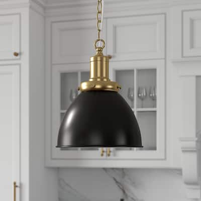 Elodie 12" Wide Pendant with Metal Shade - 12" Wide