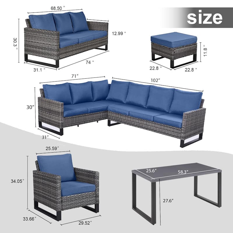 Gymojoy Outdoor Patio Sectional Furniture Sets