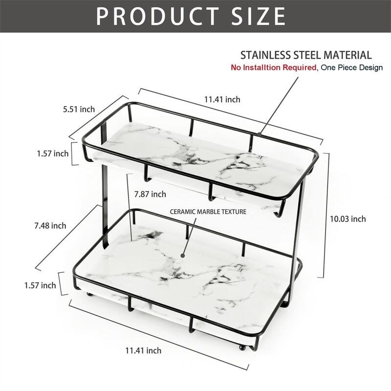 Bathroom Organizer Countertop - 7.48"D x 11.41"W x 10.03"H