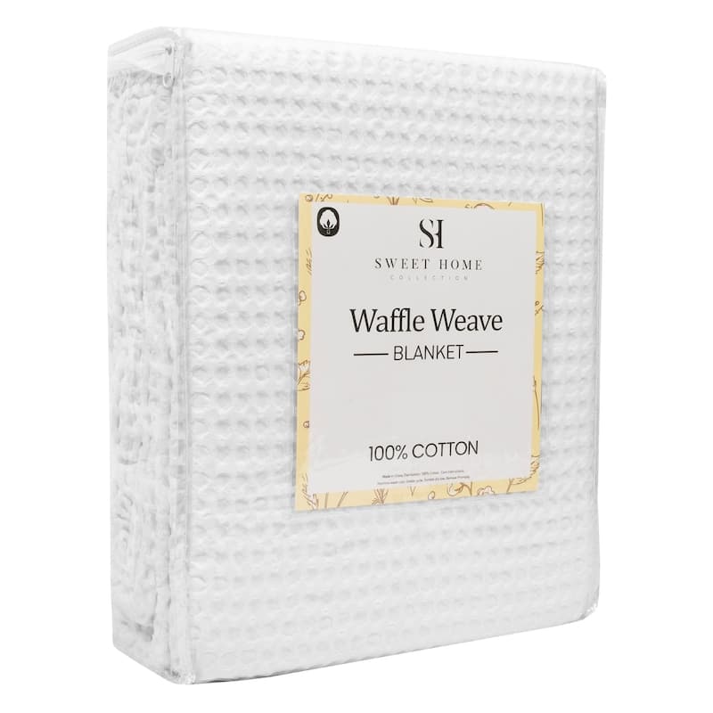 Sweet Home Collection Waffle Weave Cotton Blanket